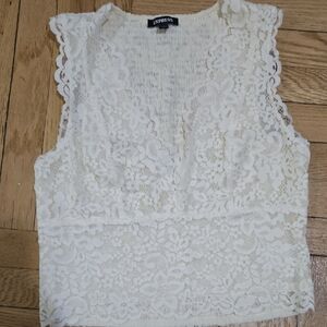 Express Women's Ivory Lace Blouse